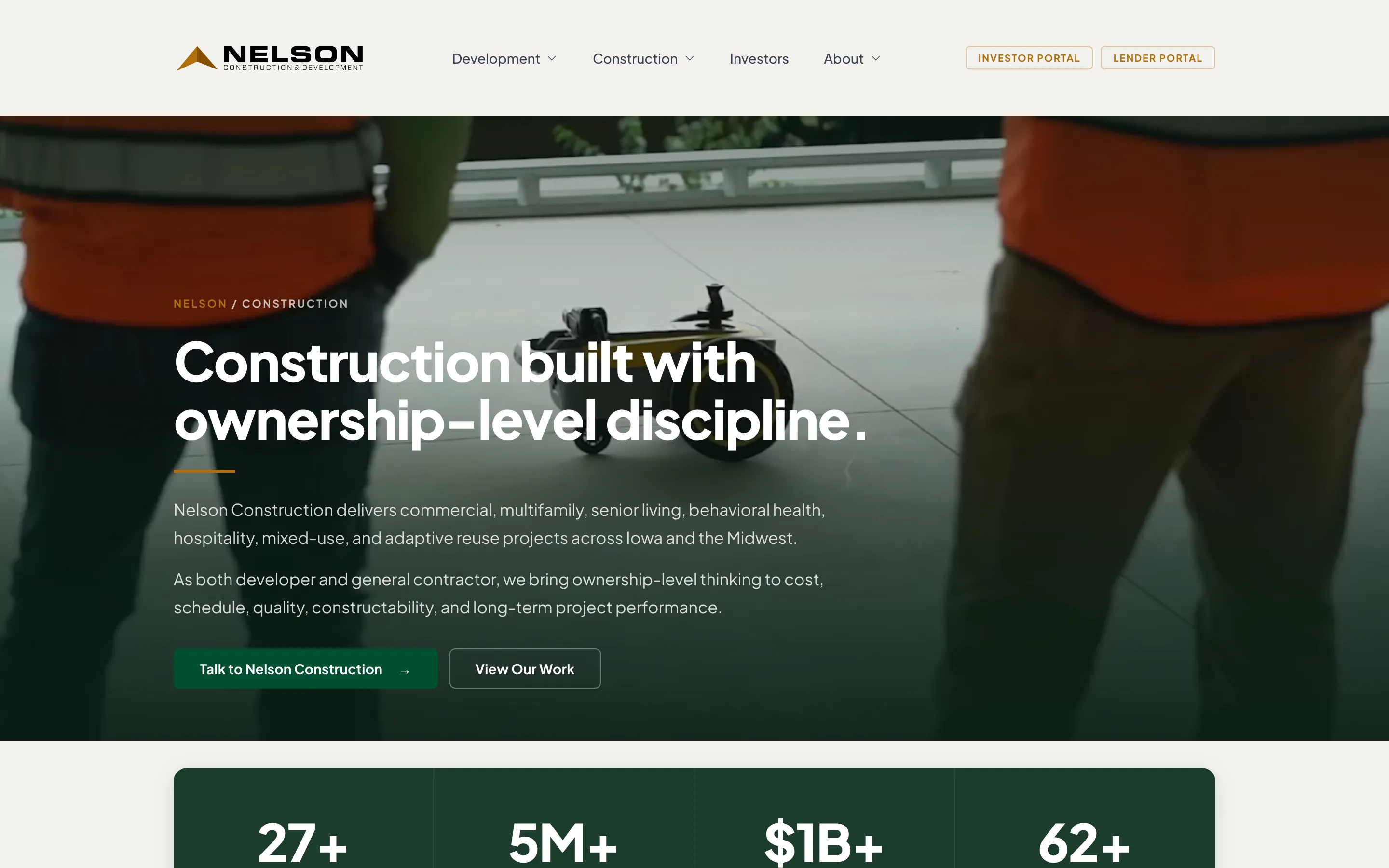 The construction division, organised by how the work runs rather than by sector.