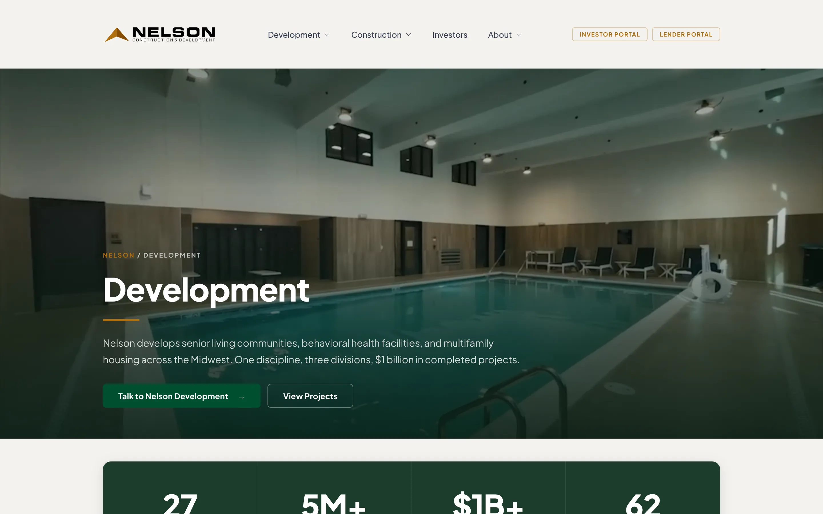 The development division, organised by sector.